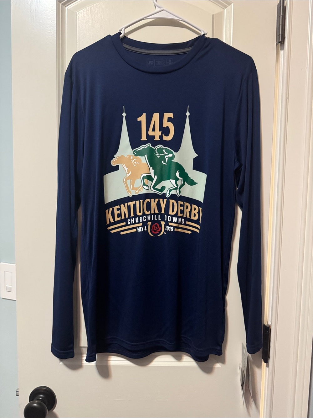 Russell Athletic Navy Long-Sleeve Kentucky Derby 145 Graphic Tee